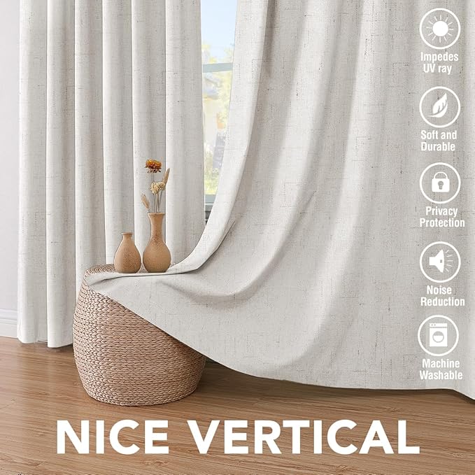 H.VERSAILTEX Linen Blackout Curtains Durable Thick Textured Linen Look 100% - Image 7