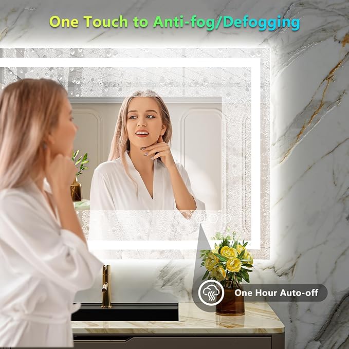 40x36 Inch RGB LED Bathroom Mirror Front Light and RGB Backlit Lighted Vanity - Image 5