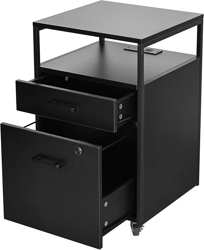 Techni Mobili Modern 2-Drawer Rolling File Cabinet - Image 8