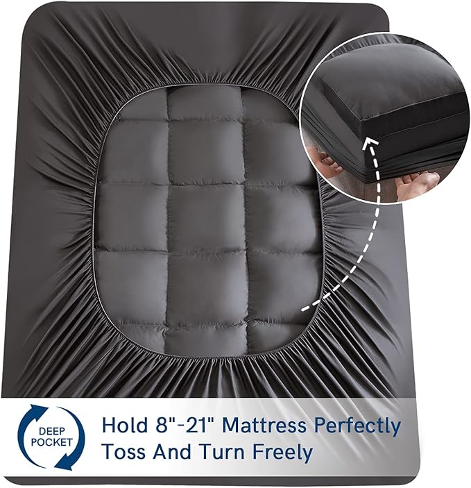 ELEMUSE Cal King Grey Mattress Topper - Image 5