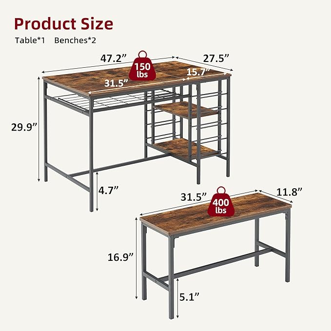 IDEALHOUSE Dining Table Set for 4, Kitchen Table Set for 4 - Image 2