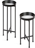 Kate and Laurel Celia Modern Side Table; Set of 2; Black; Sophisticated Metal by KateandLaurel