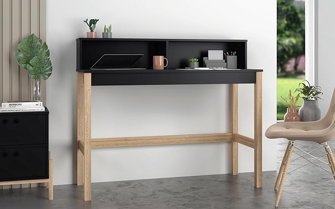 Manhattan Comfort Bowery 47 Inch Mid Century Modern Home Office Desk, Study - Image 2