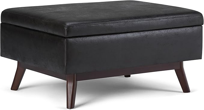 SIMPLIHOME Owen 34 inch Wide Mid Century Modern Rectangle Coffee Table Storage by SimpliHome