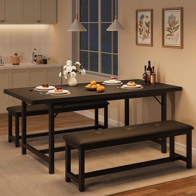 GarveeHome Dining Table Set for 4-6, Kitchen Table Set for Apartment, Small by GarveeHome