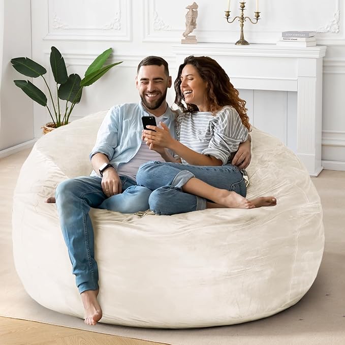 HABUTWAY Bean Bag Chair: Giant 5' Memory Foam Furniture Bean Bag Chairs - Image 2