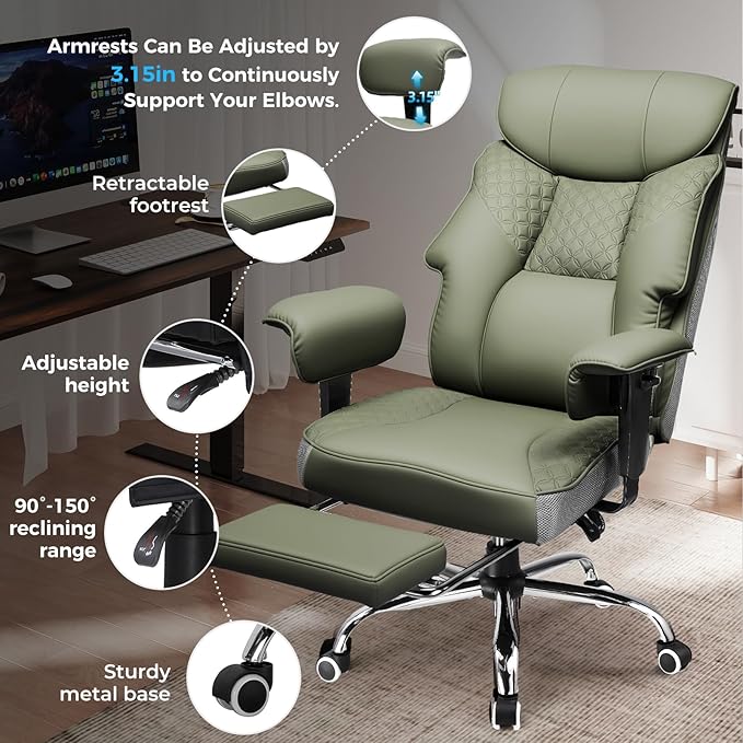 GTRACING Big and Tall Office Chair 400LBS Wide Ergonomic Gaming Chair - Image 6