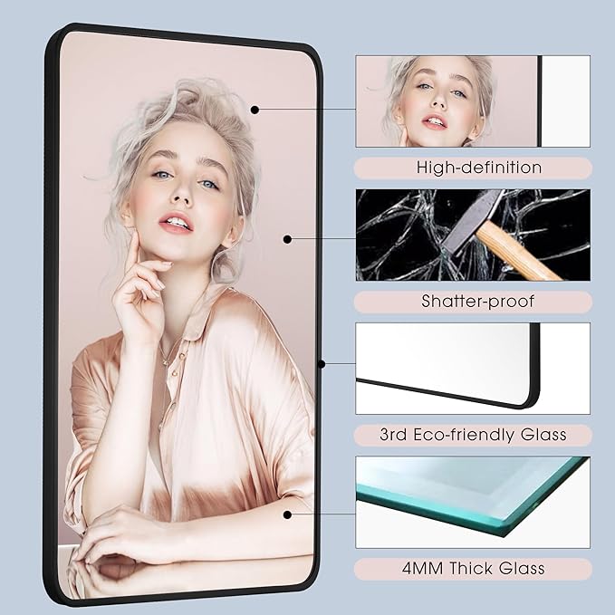 20x40 Inch Rectangle Bathroom Mirror - Image 6