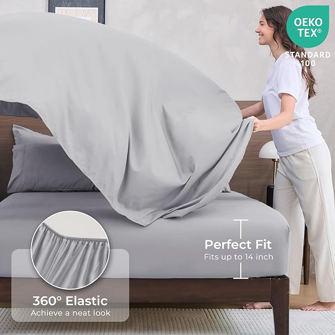HEVUMYI Light Grey Full Comforter Set - Image 5