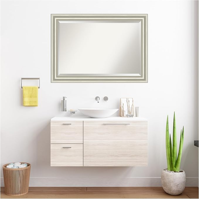 Amanti Art Bathroom Mirror for Over Sink, 30x42 Sophia Silver Rectangle Vanity - Image 7