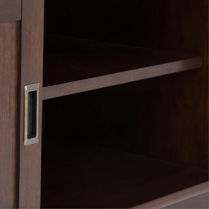 SIMPLIHOME Draper SOLID HARDWOOD 60 inch Wide Mid Century Modern TV Media Stand - Image 12