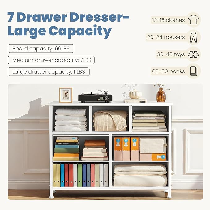 DUMOS TV Stand Dresser for Living Room Bedroom - Image 4