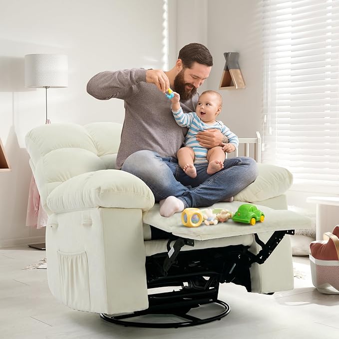 Rocking Recliner Chair, 360° Swivel Rocker Chair - Image 8