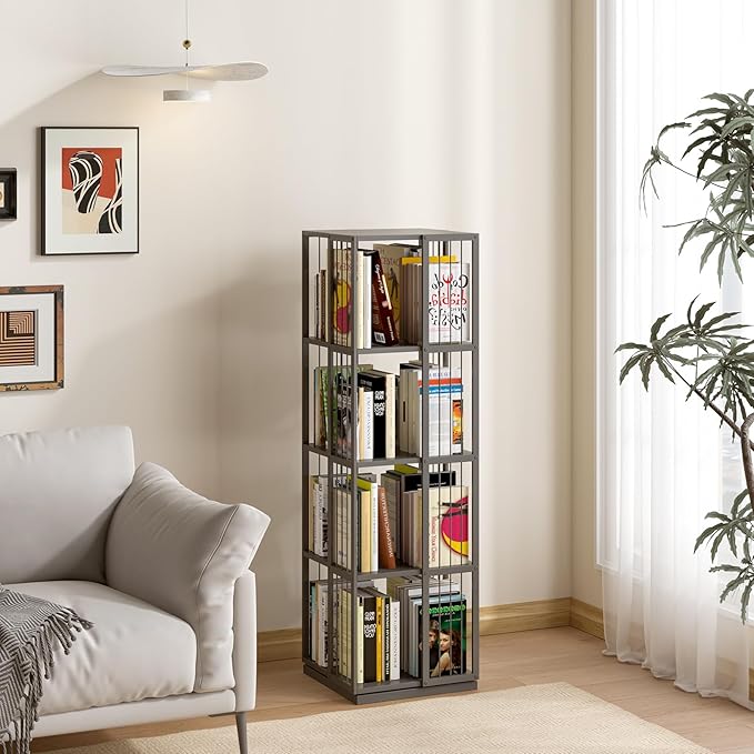 Square Rotating Bookshelf Tower - Image 8