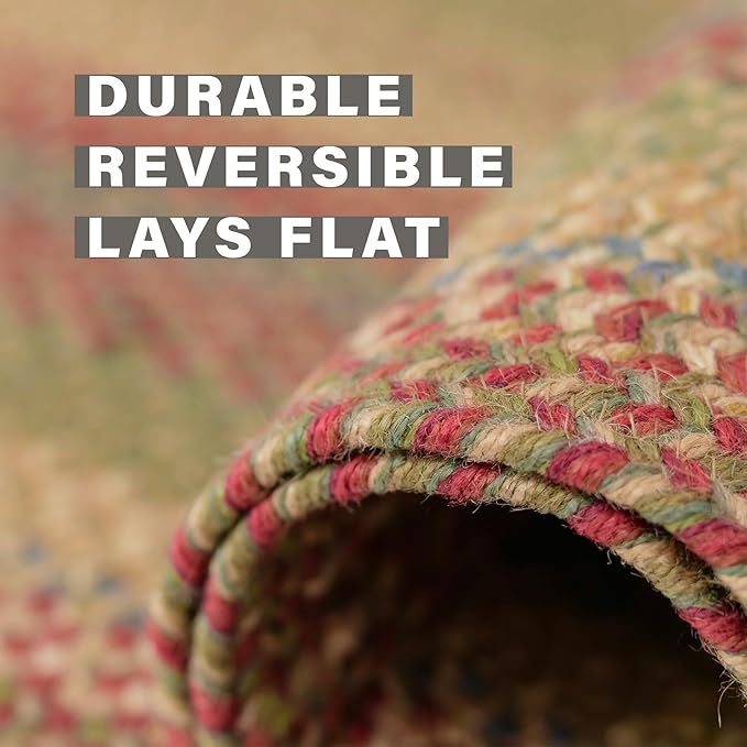 Homespice Azalea Multicolor Braided Area Rugs, 5x8' Rectangle - Image 4