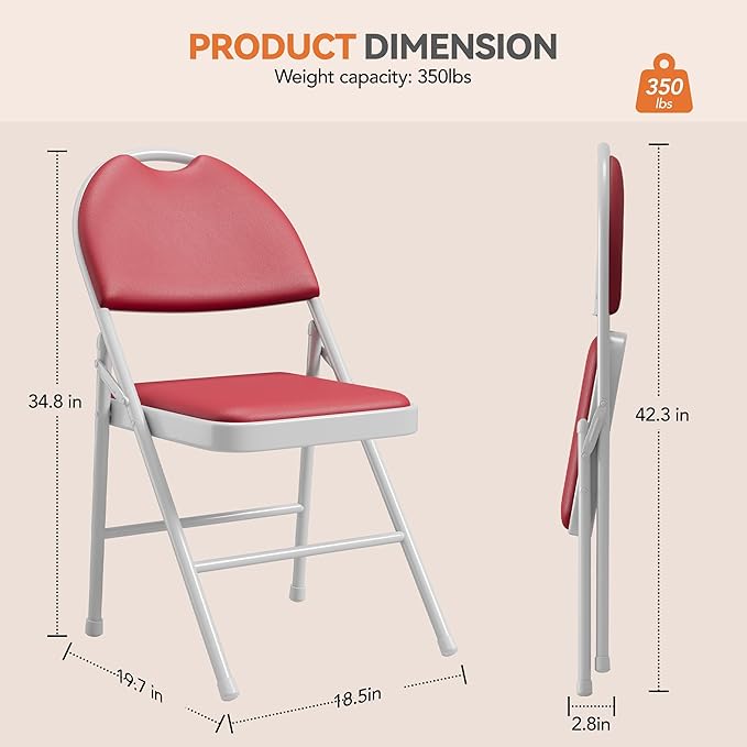 GarveeHome 2 Pack Folding Chairs - Image 2
