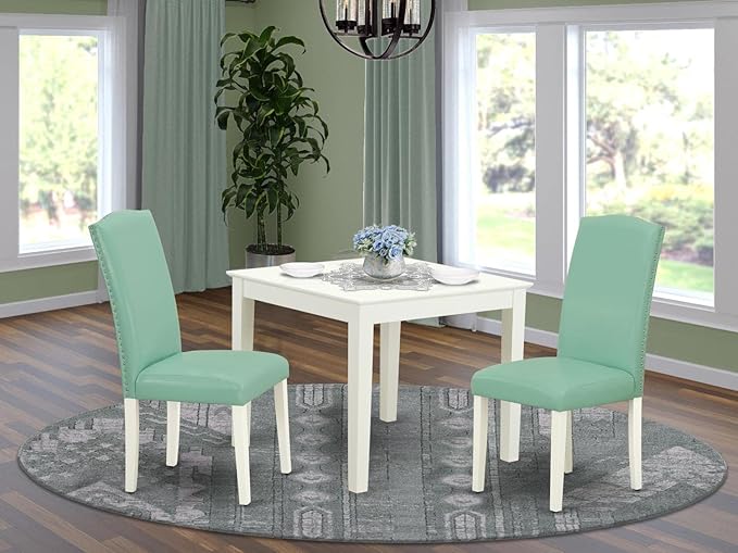 East West Furniture OXEN3-LWH-57 3 Piece Dinette Set - Image 6