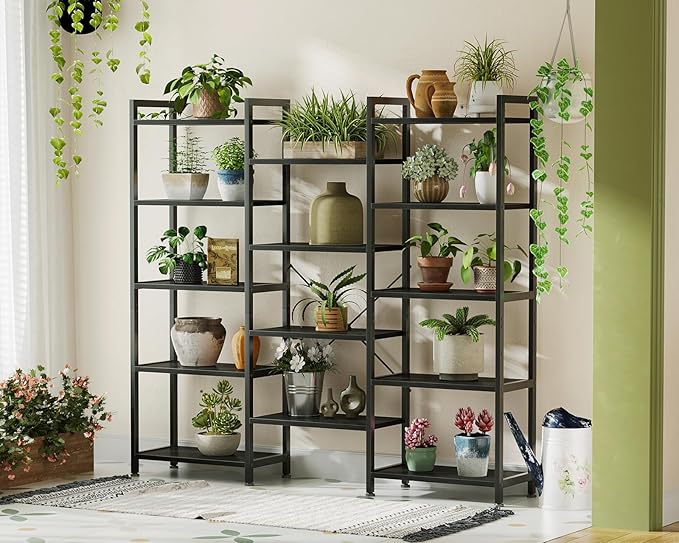 Casaottima Triple 5 Tier Bookshelf, Large Bookcase - Image 8