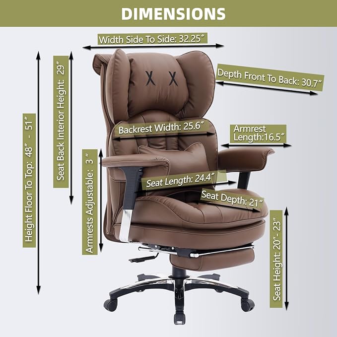 Efomao Big and Tall Office Chair - Image 2