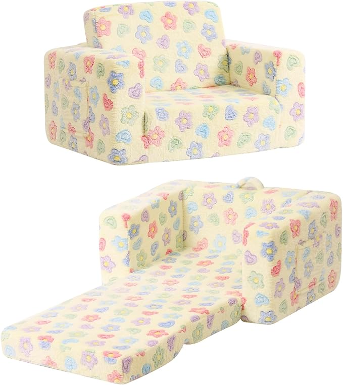 Tiita 2-in-1 Kids Sofa, Convertible Children Couch to Lounger, Flip Out Kids by TiitaHome