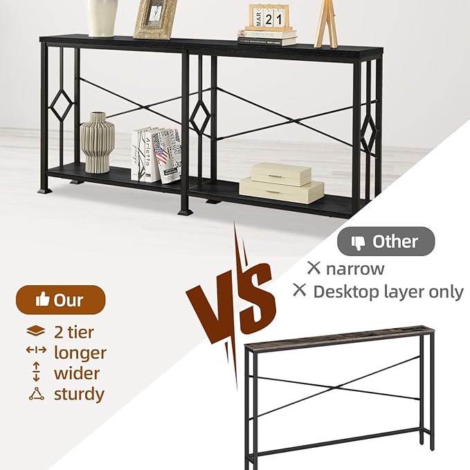 HOMISSUE Long Entryway Console Table, 70.9" Industrial Narrow Sofa Tables - Image 8
