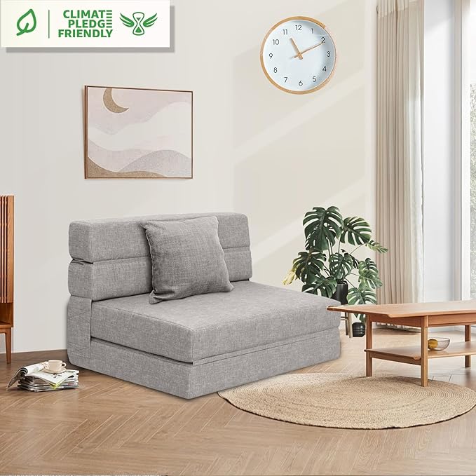 ANONER Folding Sleeper Chair Sofa Bed Lazy Couch - Image 5