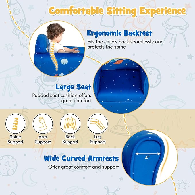 Costzon Kids Couch, Children's Sofa Armrest Chair - Image 4