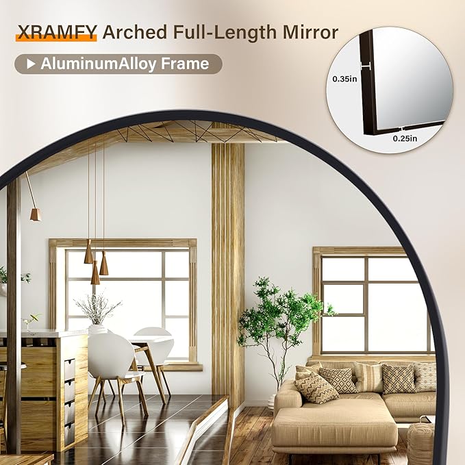 86"x40" Arched Full Length Mirror Floor Mirrors - Image 6