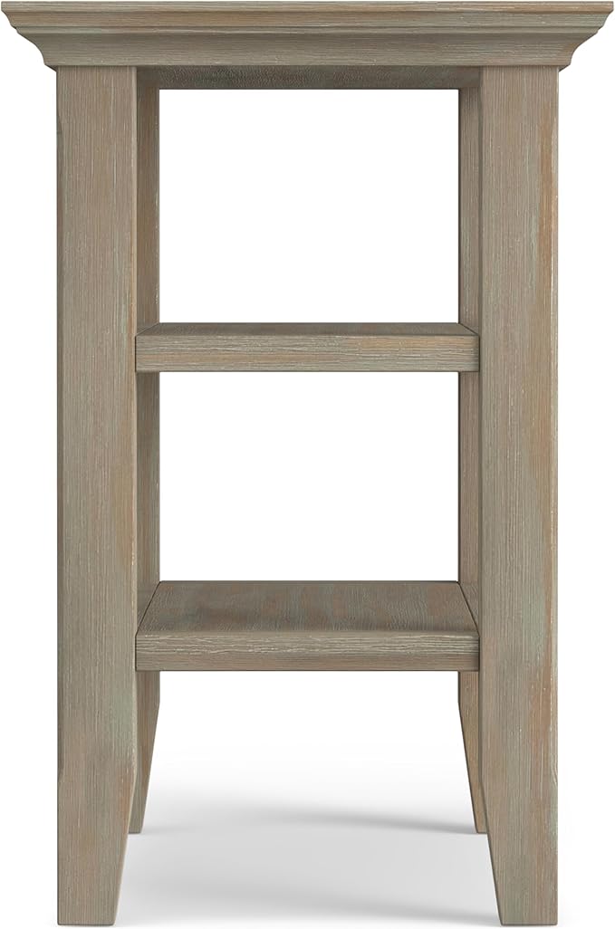 SIMPLIHOME Acadian 14-inch Wide Solid Wood Narrow End Table in Distressed Grey - Image 5