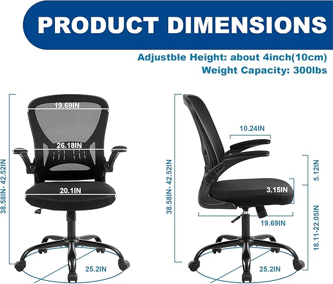 Mesh Office Chair, Ergonomic Home Office Desk Chairs - Image 3