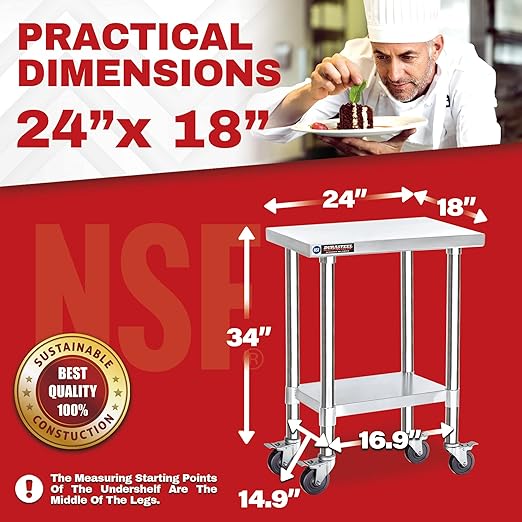 DuraSteel 24x18 NSF Stainless Steel Cart - Image 2