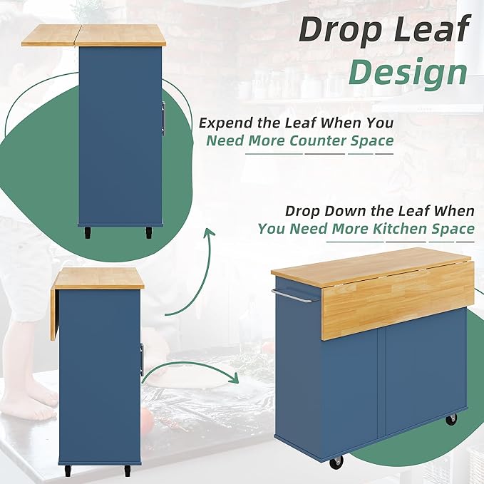 Shintenchi Rolling Kitchen Island Cart - Image 3
