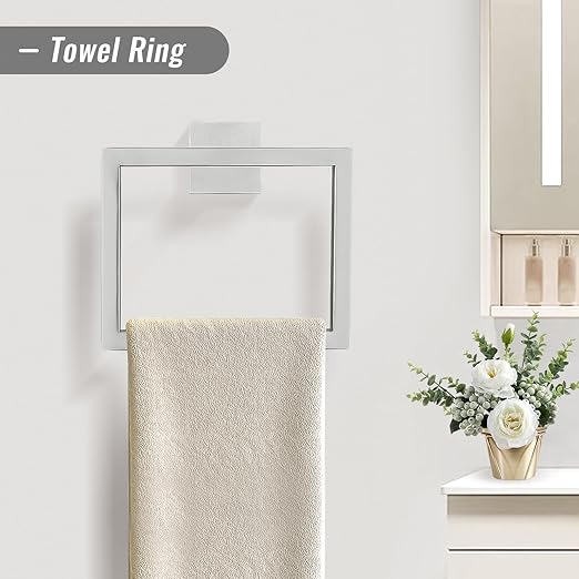 YACVCL Towel Bar Set, 5 Pieces Bathroom Hardware Set Brushed Nickel Bathroom - Image 3