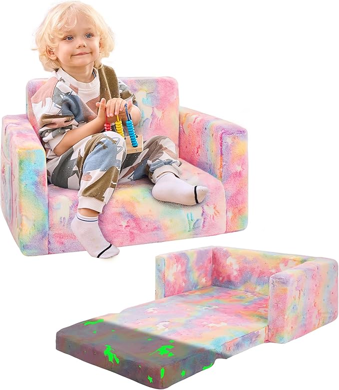 Toddler Couch, Toddler Chair, Kids Sofa Chair 2-in-1 Baby Seat Furniture Fold by inhand