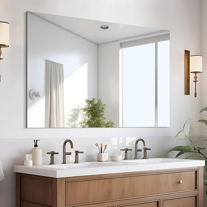 Frameless Mirror, 30x40 Inch Rectangle Bathroom Mirrors by CILIBER