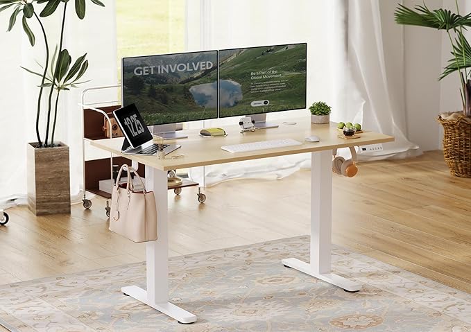 Seang Electric Standing Desk Adjustable Height, 40 x 24 Inch Sit Stand Desk - Image 2
