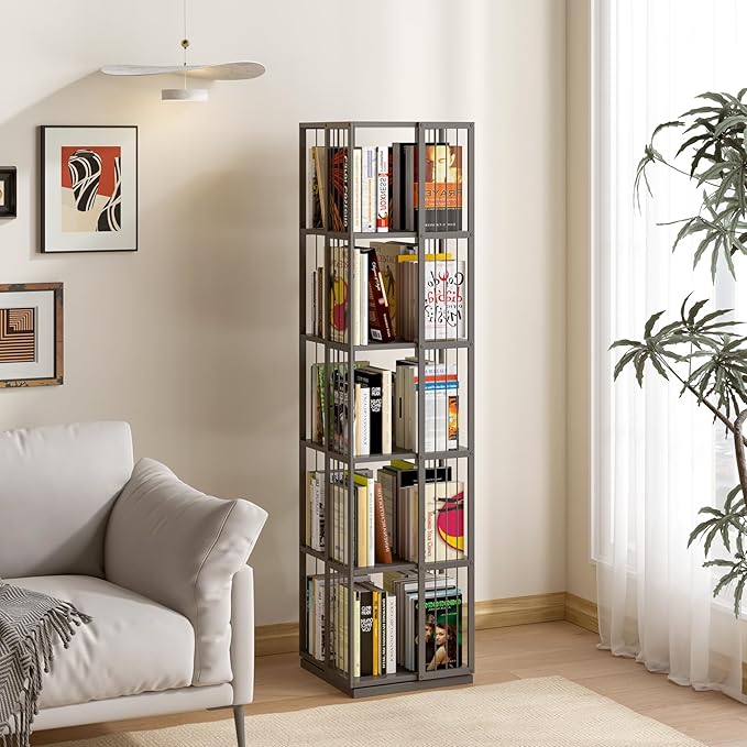 Square Rotating Bookshelf Tower - Image 7