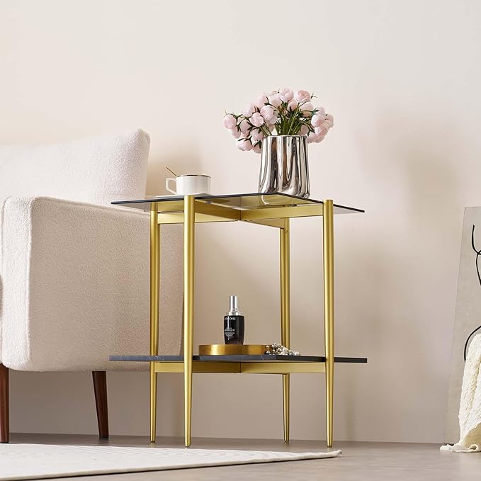 Glass End Table, Mid-Century Modern Design Sofa Table, - Image 4