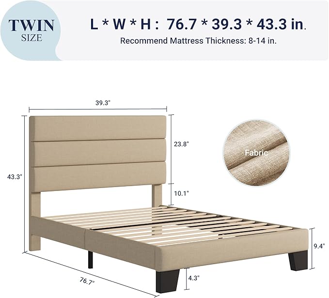 Allewie Twin Size Platform Bed Frame - Image 2