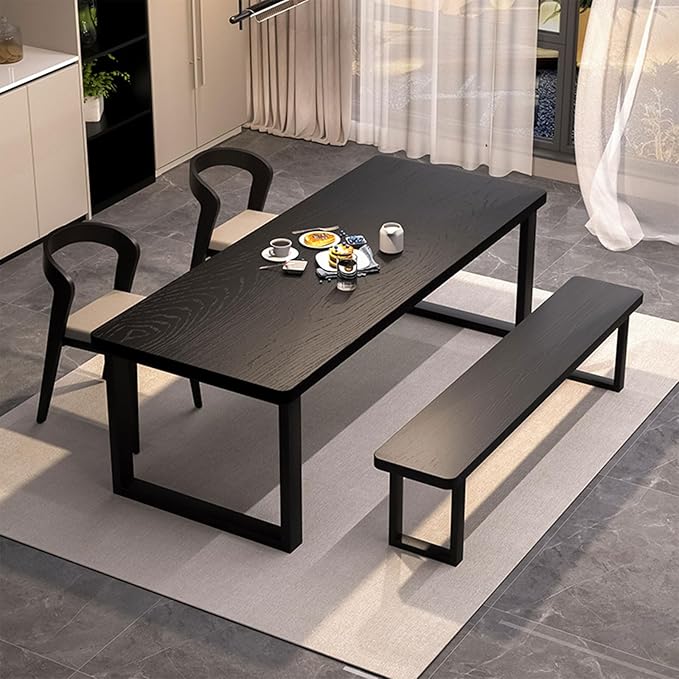 Solid Wood Dining Table for 4-8 People, 63 inch Long Farmhouse Kitchen Dining - Image 6
