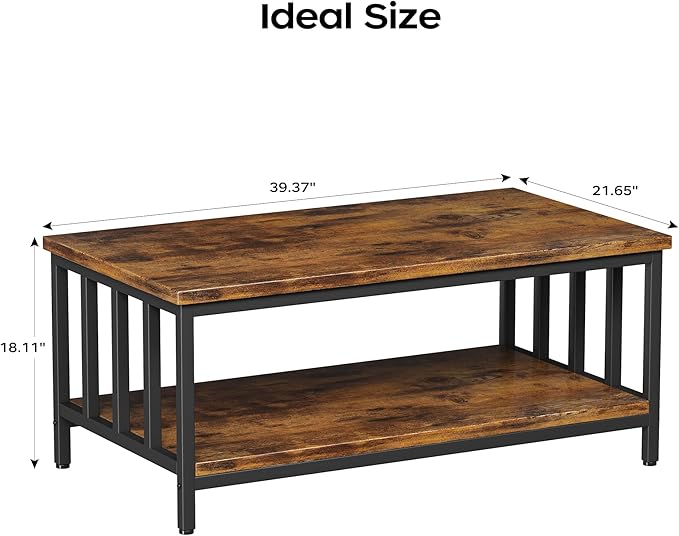 Homeiju Coffee Table for Living Room, Farmhouse Living Room Table - Image 3