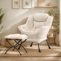 Lazy Chair with Ottoman, Large Modern Lounge Accent Chair with Armrests and by HomeEastllyHome