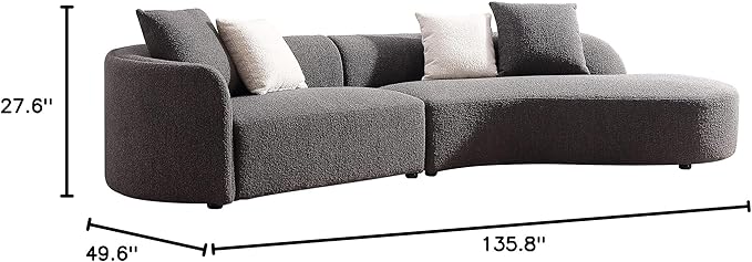 Acanva Luxury Modern Style Living Room Upholstery Curved Sofa - Image 9