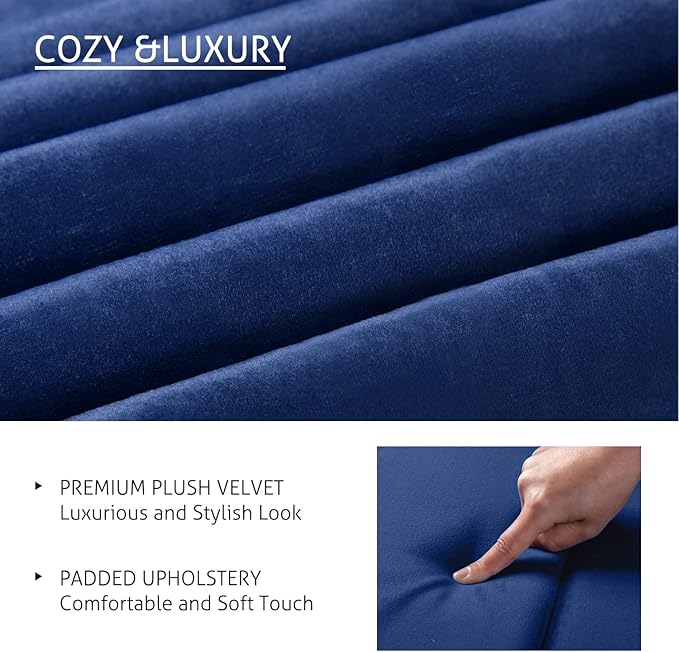 SHA CERLIN Full Bed Frame/Velvet Upholstered Platform Bed Frame - Image 5