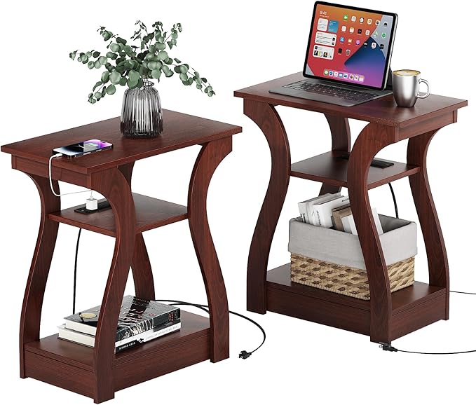 End Tables Living Room Set of 2, Cherry End Table by FROMJBEST
