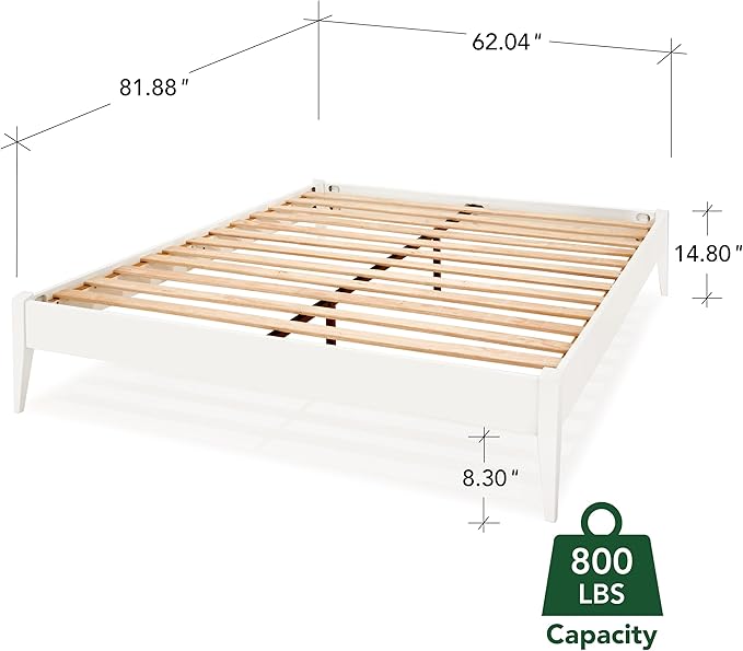 Bme Dinkee Signature Ivory White Queen Bed Frame Without Headboard - Image 2