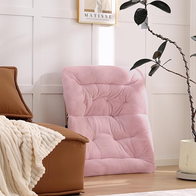 Comfy Folded Chair with Ottoman, Oversized Folding Faux Fur Chair Soft Furry - Image 5
