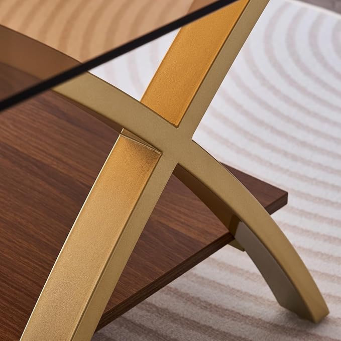 Coffee Table for Living Room and Bedroom, 2-Tier Mid-Century Modern Table - Image 8
