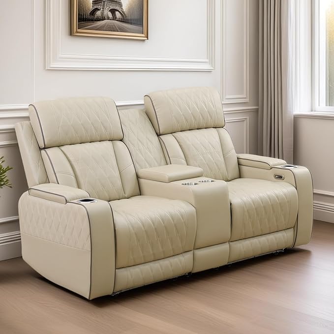 Loveseat Recliner Sofa, Reclining Loveseat Leather Couch - Image 5