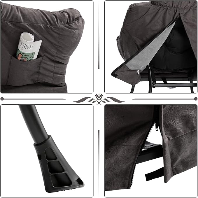 HollyHOME Modern Fabric Large Lazy Chair, Accent Oversized Comfy Reading Chair - Image 7